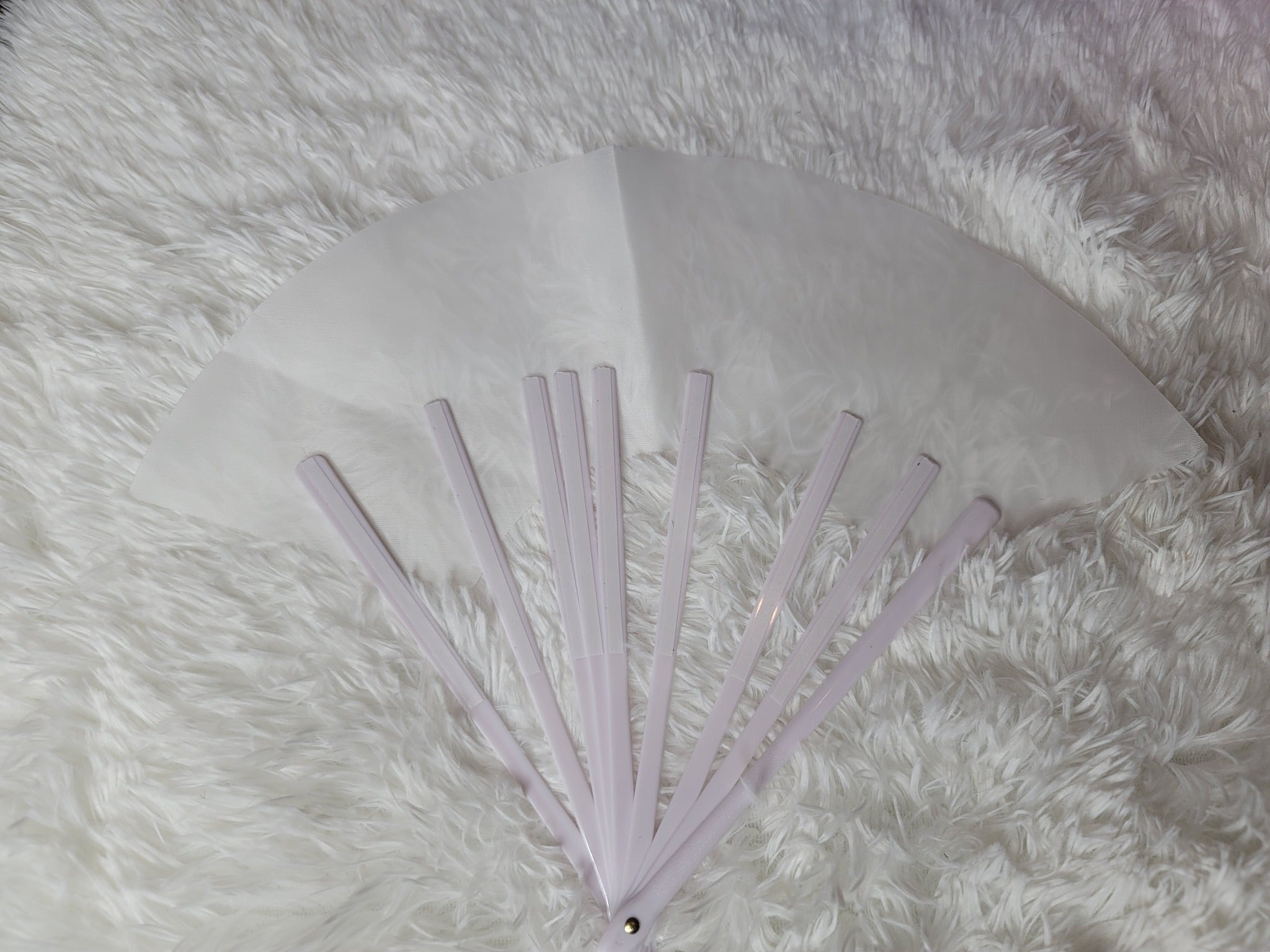 BULK - 7IN UNASSEMBLED KID SIZE FAN BLANKS + WHITE FABRIC + Pre-Taped Handles (Copy) - BrandingStudio314