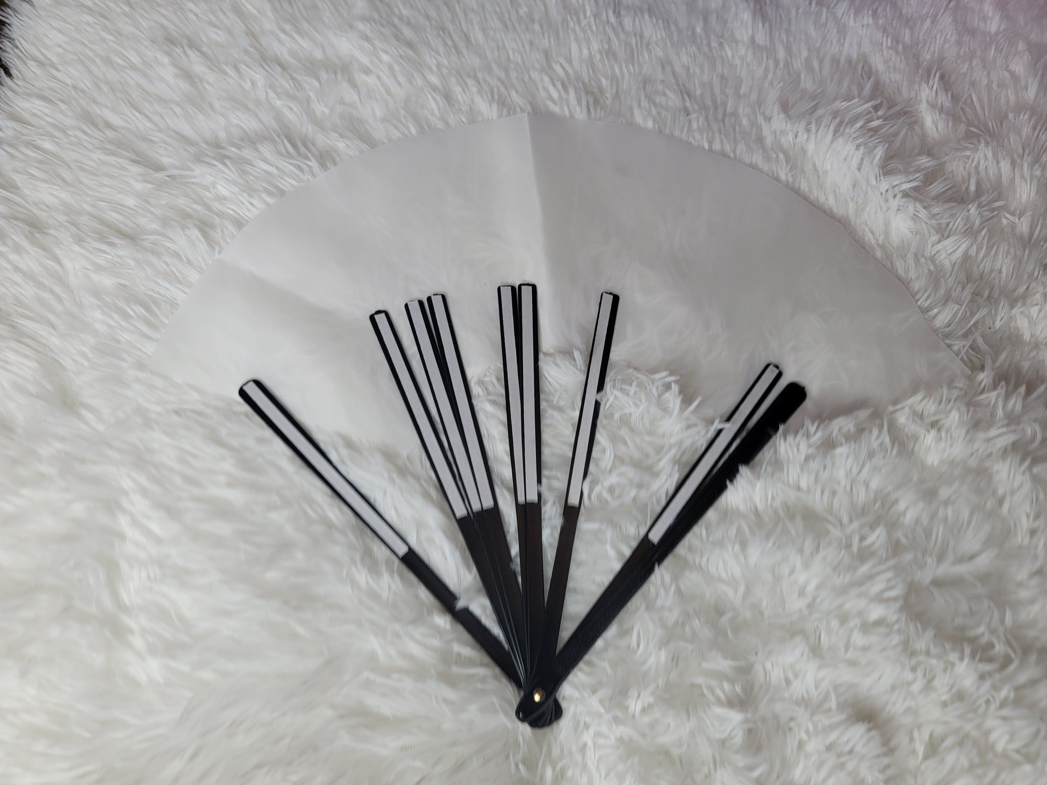 BULK - 7IN UNASSEMBLED KID SIZE FAN BLANKS + WHITE FABRIC + Pre-Taped Handles (Copy) - BrandingStudio314