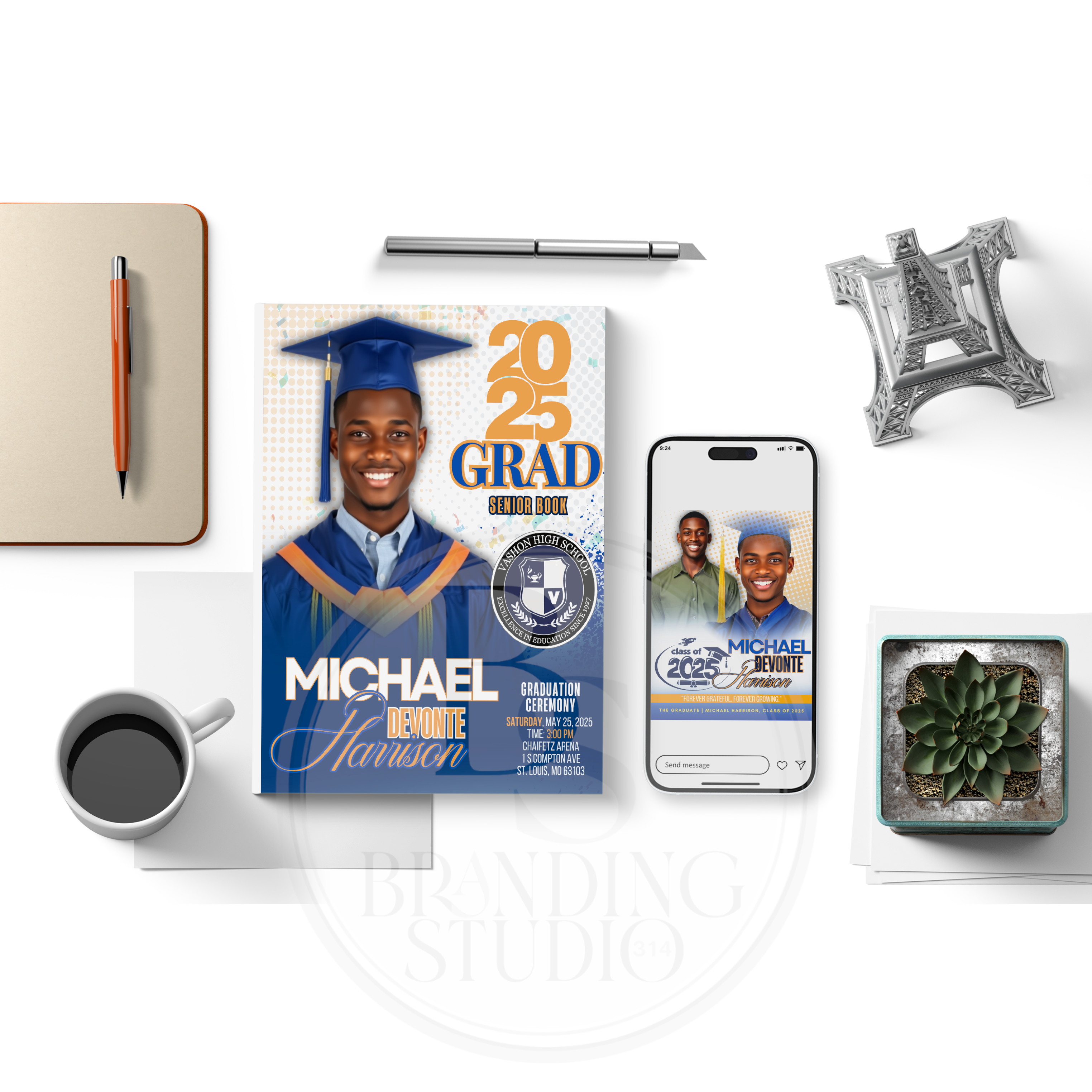 2025 Grad 8 PAGE Book CANVA TEMPLATE - BrandingStudio314