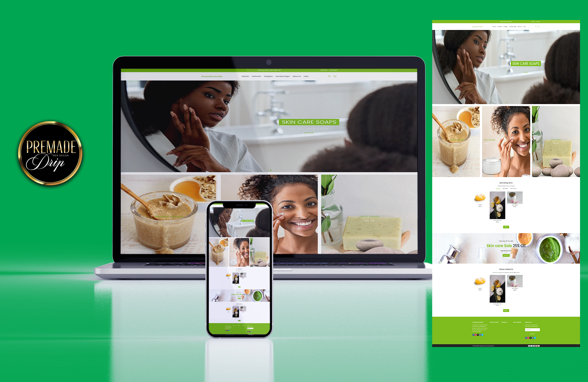 Simple SkinCare Premade Website Design + Theme Installation - BrandingStudio314