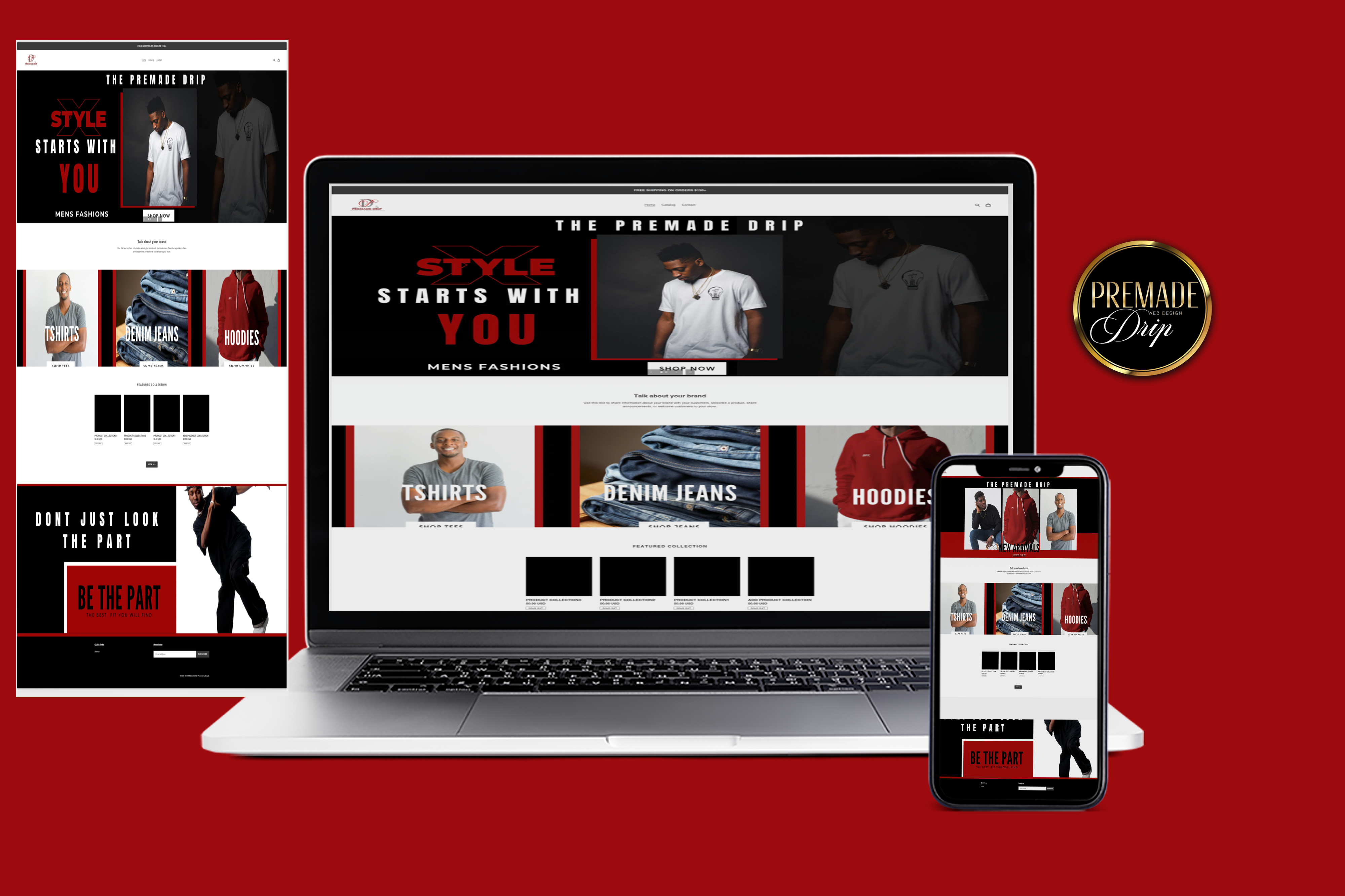 Mens Fashion Premade Website Design + Theme Installation - BrandingStudio314