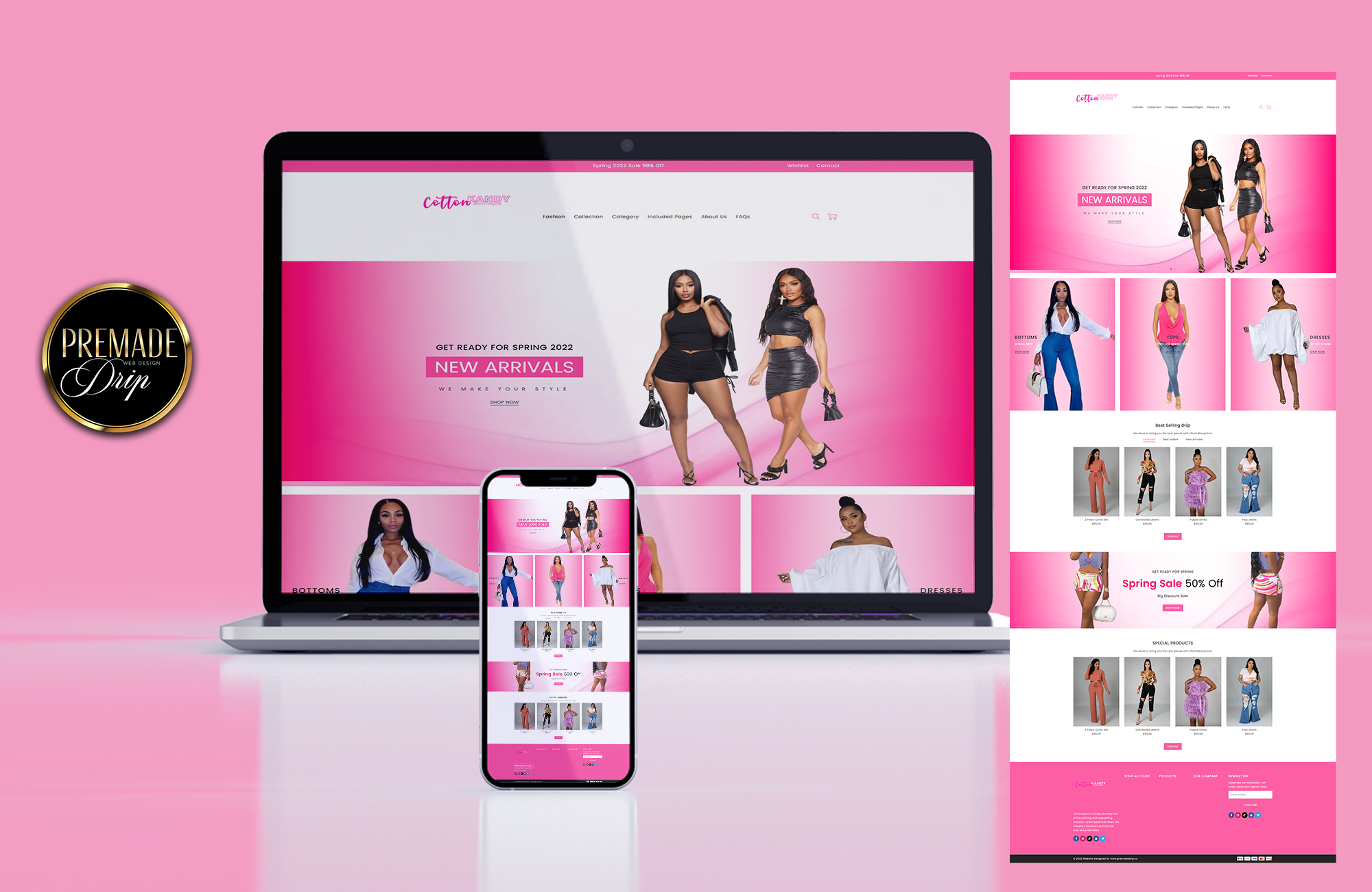 Simply Pink Premade  Premade Website Design + Theme Installation - BrandingStudio314