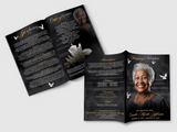 DIY  Funeral Programs, 4 page  Female Obituary Design